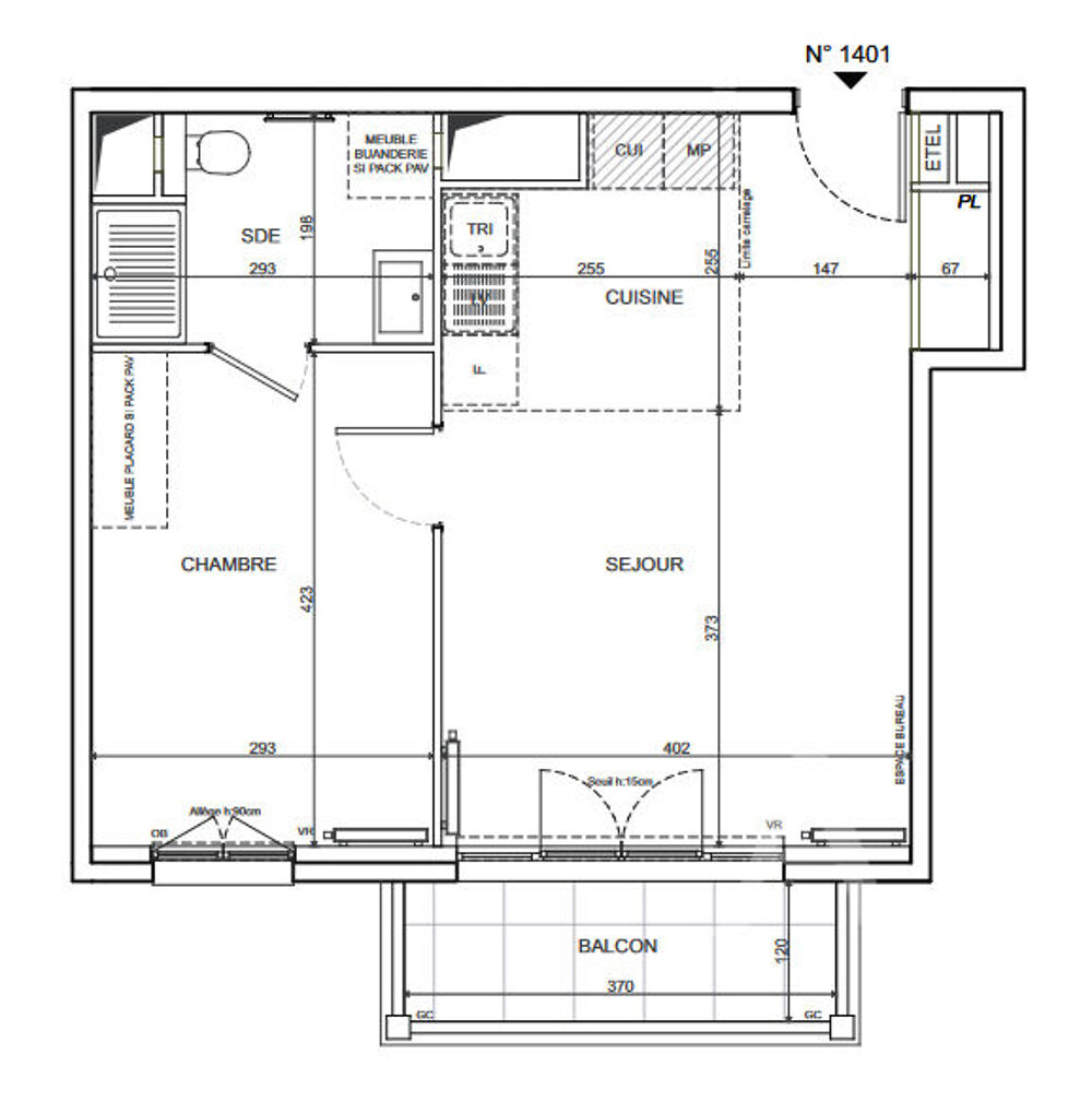 Appartement a louer cormeilles-en-parisis - 2 pièce(s) - 43 m2 - Surfyn