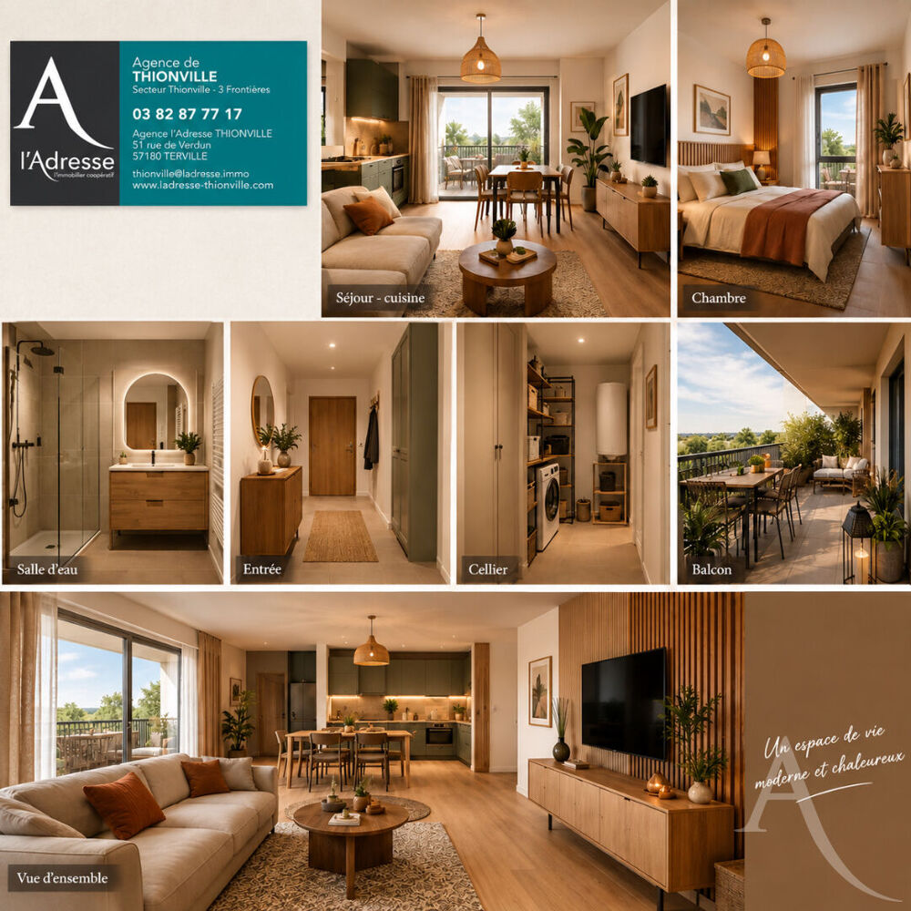Vente Appartement Bel Appartement T2 Neuf de 44,50 m² avec Balcon de 13,30 m² & Stationnement Terville