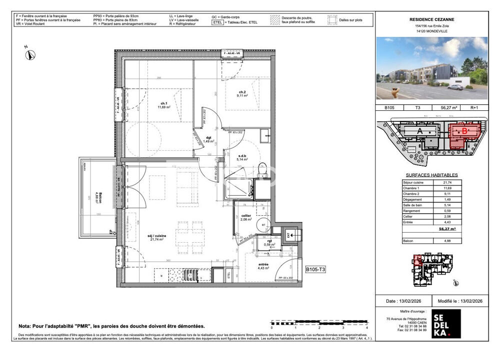 Mondeville, appartement T3, programme neuf