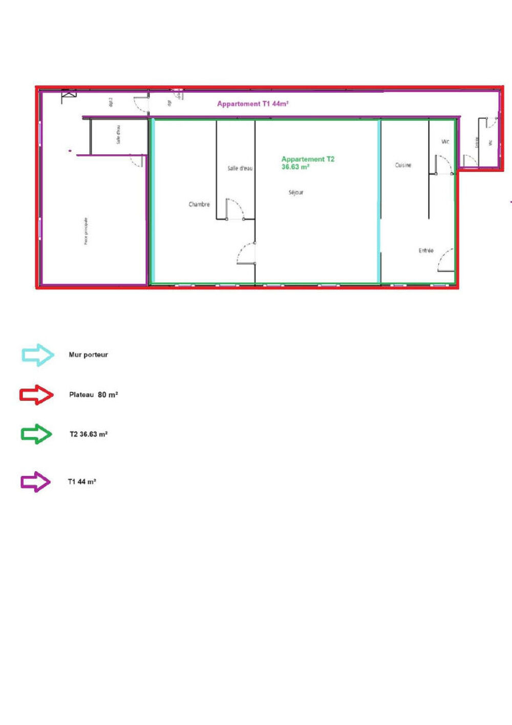 Vente Appartement Plateau de 80m² Appartement T3 T1 T2 Toulouse