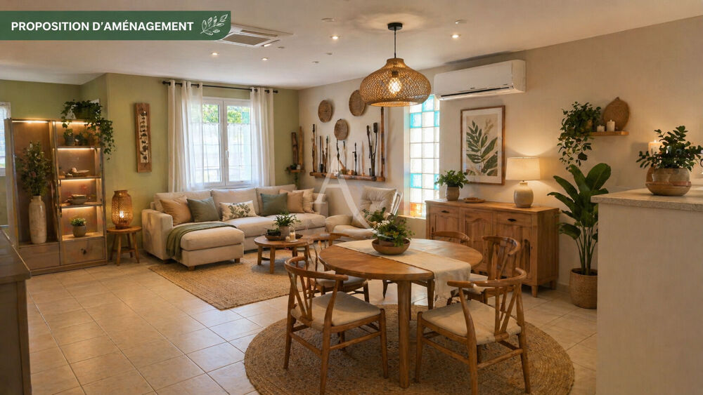 Vente en nue propriété (décôte de 45%), 137m², garage, parcelle de 2034m², Mobil home