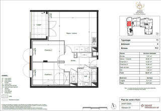  Appartement � vendre 3 pi�ces 63 m�