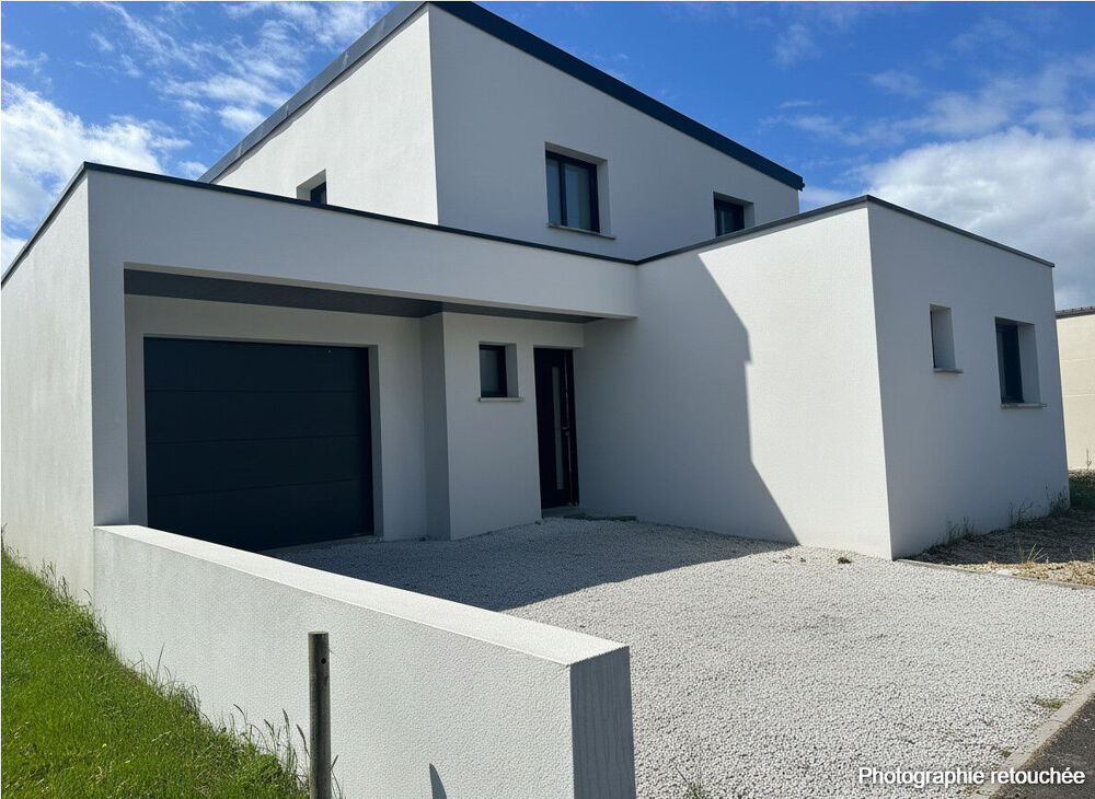 Questembert, maison neuve 118 m², 4 chambres dont 1 au RDC, garage. 1 km des Halles.