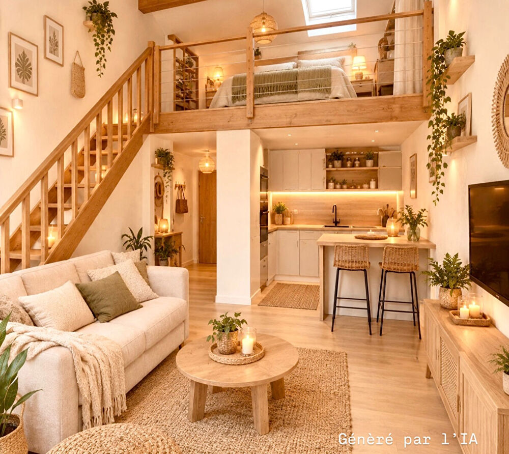 Appartement 38 m² - Studio avec mezzanine - Jolie vue dégagée .