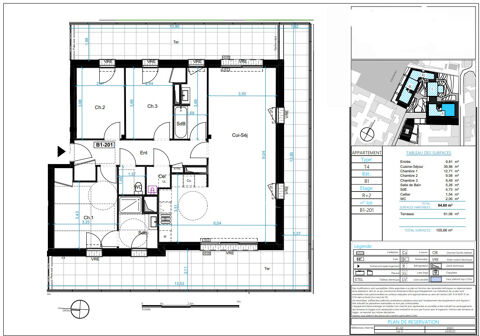  Appartement  vendre 4 pices 95 m