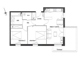 Appartement à vendre 3 pièces 55 m²