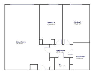  Appartement  vendre 3 pices 62 m