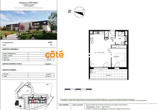  Appartement  vendre 2 pices 45 m