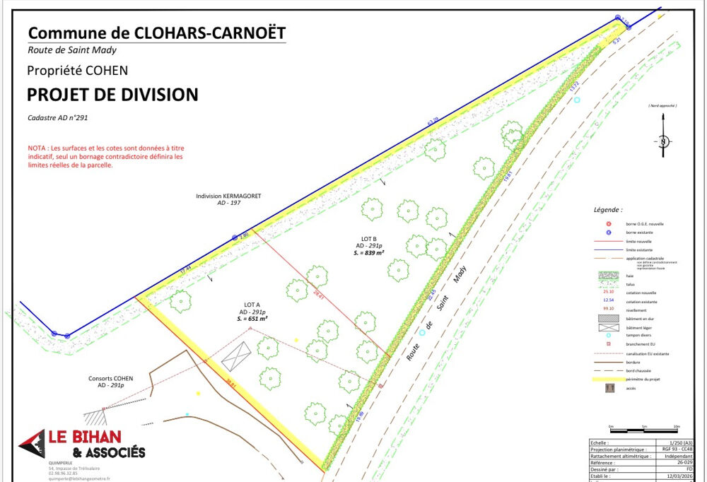 Vente Terrain CLOHARS CARNOËT - TERRAIN A BATIR 651 M² - PROCHE PLAGES Clohars-carnoËt