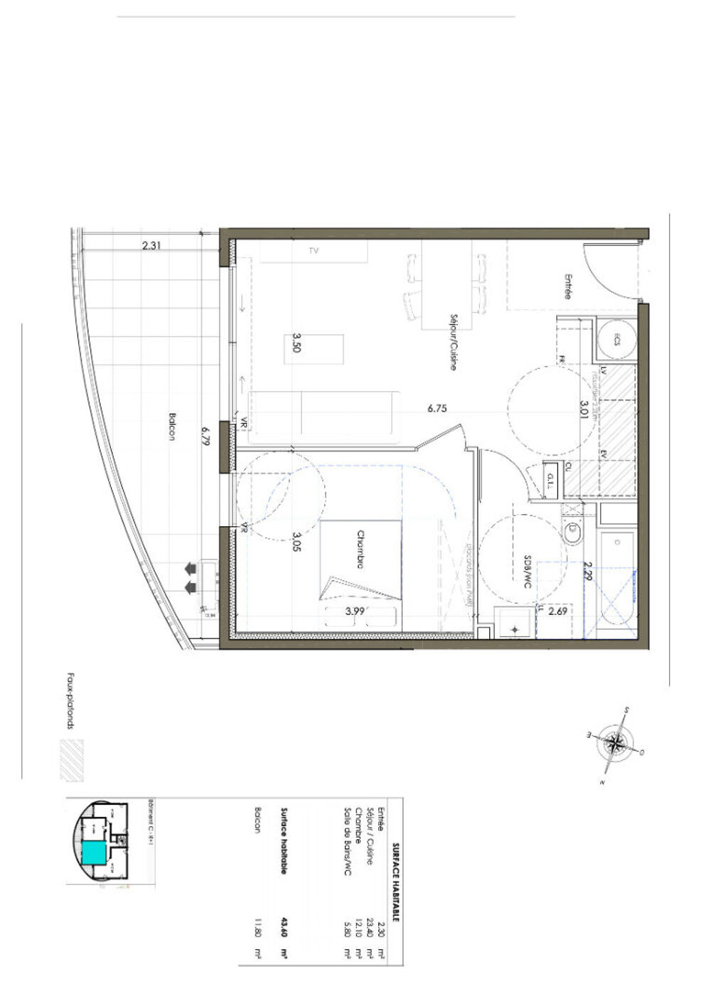 Vente Appartement Valbonne -  appartement  2 pieces  44 M2 à 286 000 euros Valbonne