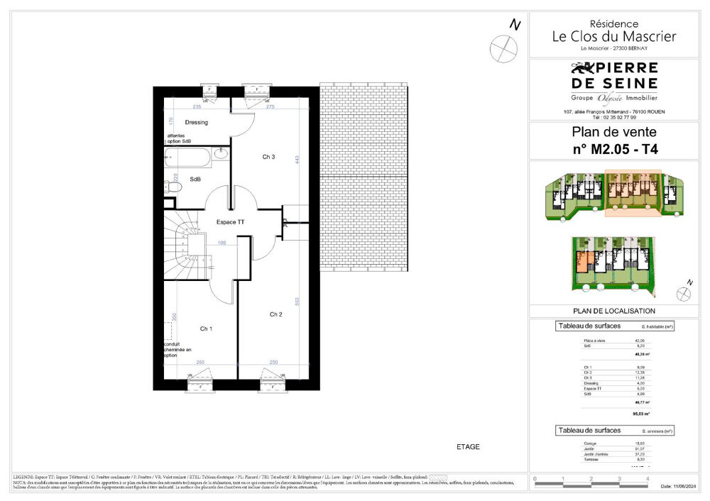 Vente Appartement Maison T4 NM205 / Le Clos du Mascrier BERNAY Bernay
