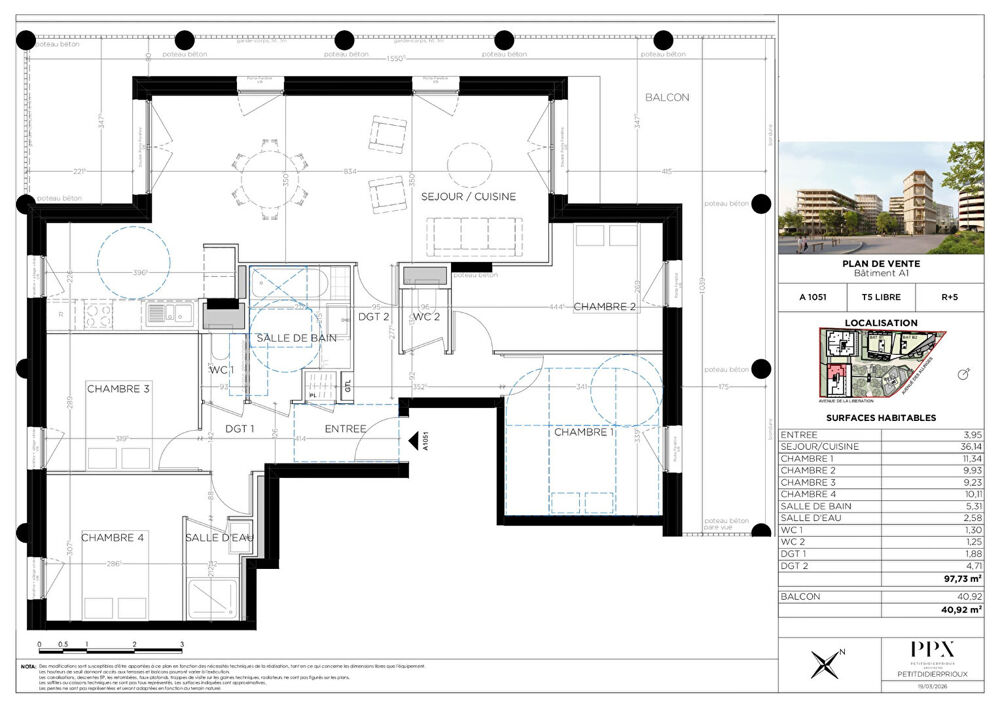 THONON LES BAINS - Appartement T5 - 97.73m²