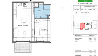  Appartement � vendre 2 pi�ces 44 m�