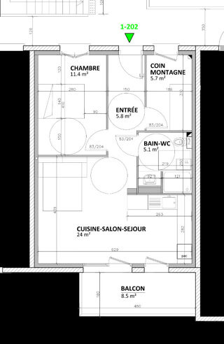  Appartement � vendre 2 pi�ces 51 m�