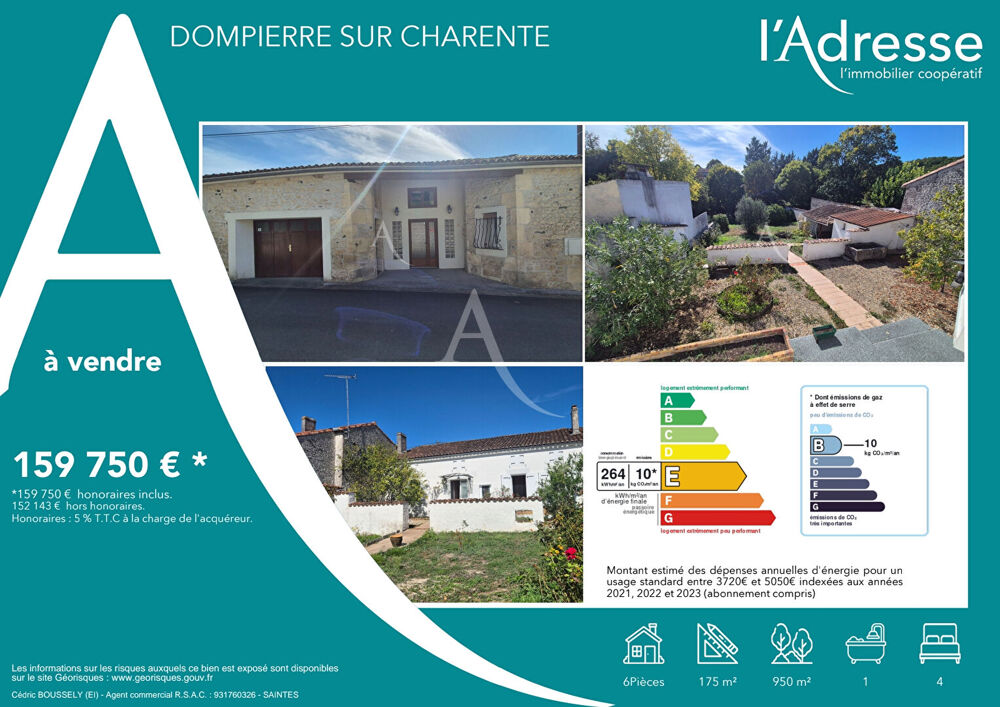 Vente Maison Maison Dompierre Sur Charente 6 pièce(s) 175 m2 Dompierre sur charente