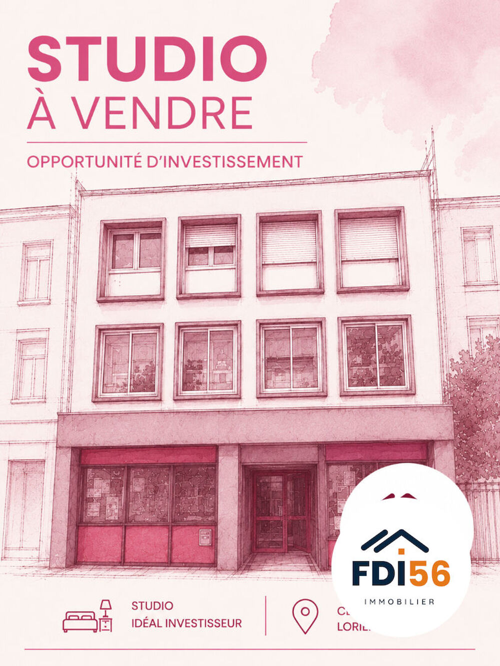 A VENDRE STUDIO LORIENT CENTRE VILLE 18 m² AVEC STATIONNEMENT