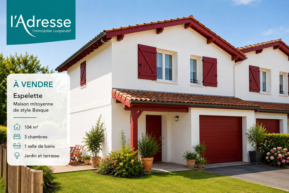 Maison mitoyenne T4 avec jardin et garage