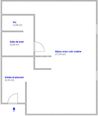  Appartement à louer 1 pièce 23 m²