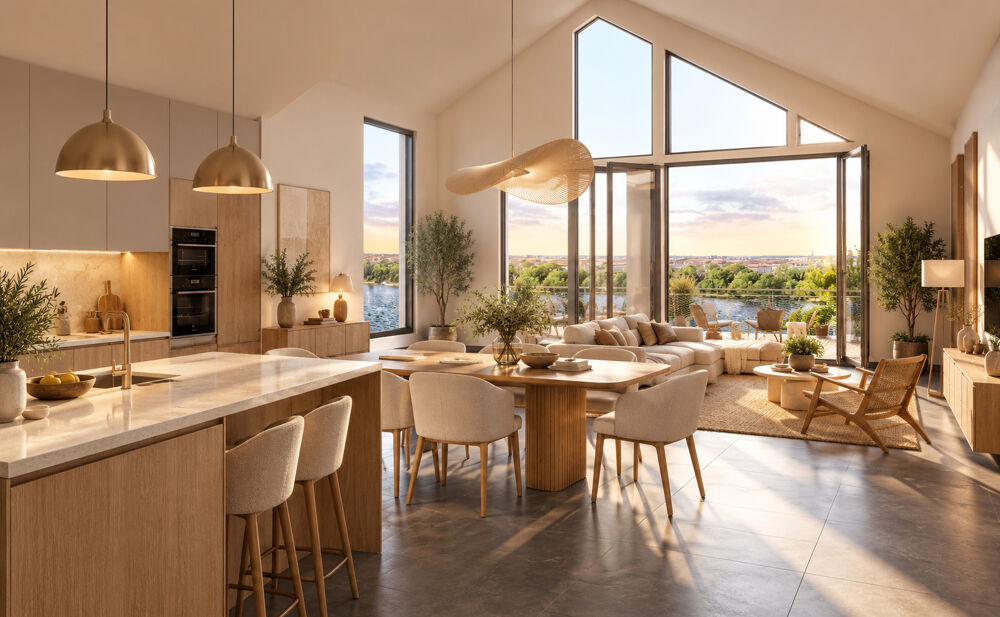 Vente Appartement TOULOUSE  Proche airbus ? VILLA SUR LE TOIT climatisée VUE GARONNE Toulouse