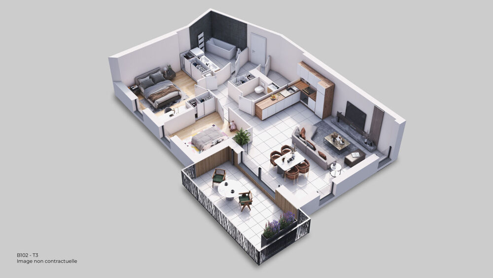 YVOIRE - T3 de 81.81m² + balcon 15m²