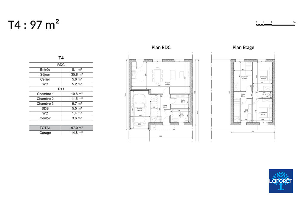 Maison neuve à vendre sur plan, 3 chambres