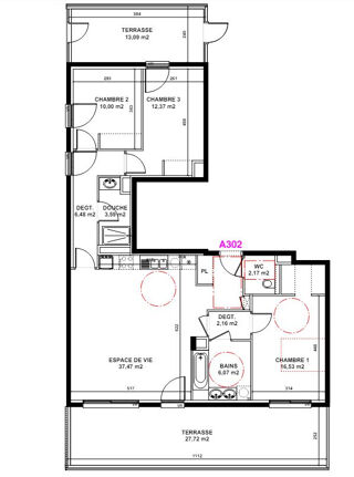  Appartement � vendre 4 pi�ces 97 m�