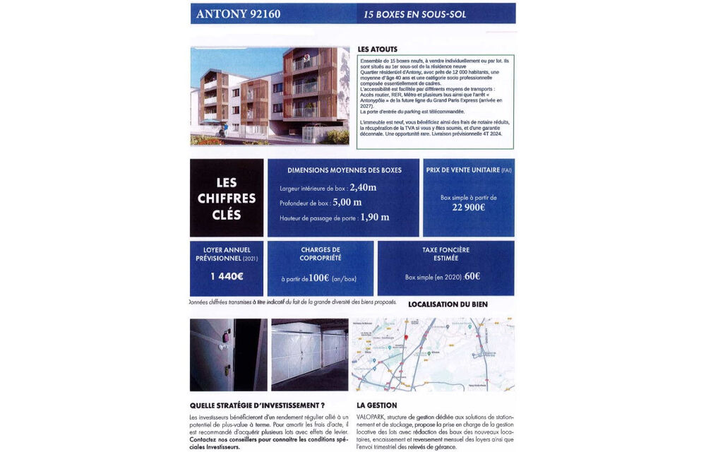 Vente Parking/Garage ANTONY - BOX neufs à vendre Antony