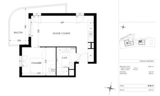  Appartement à vendre 2 pièces 43 m²