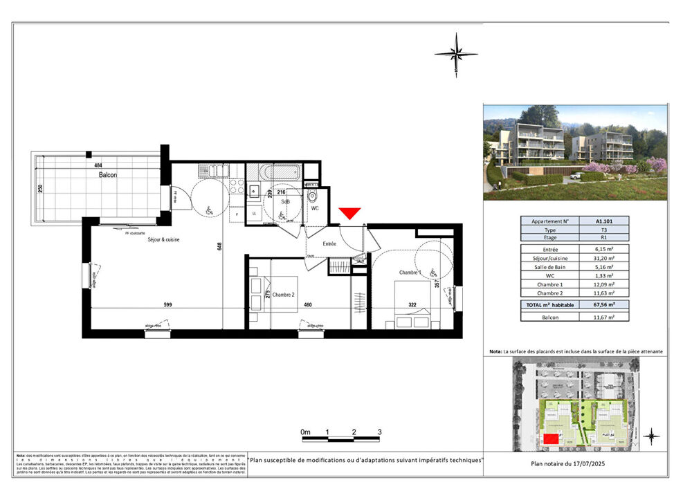 EVIAN LES BAINS - Appartement T3 - 67.56m²
