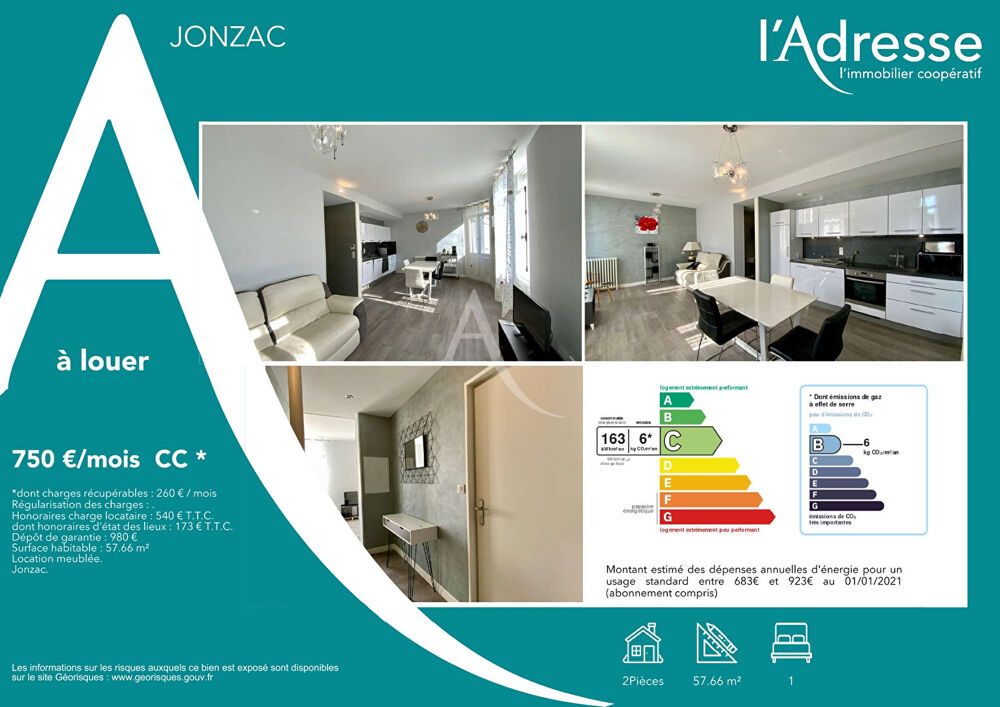 Très bel appartement MEUBLE 1 chambre - Jonzac centre ville
