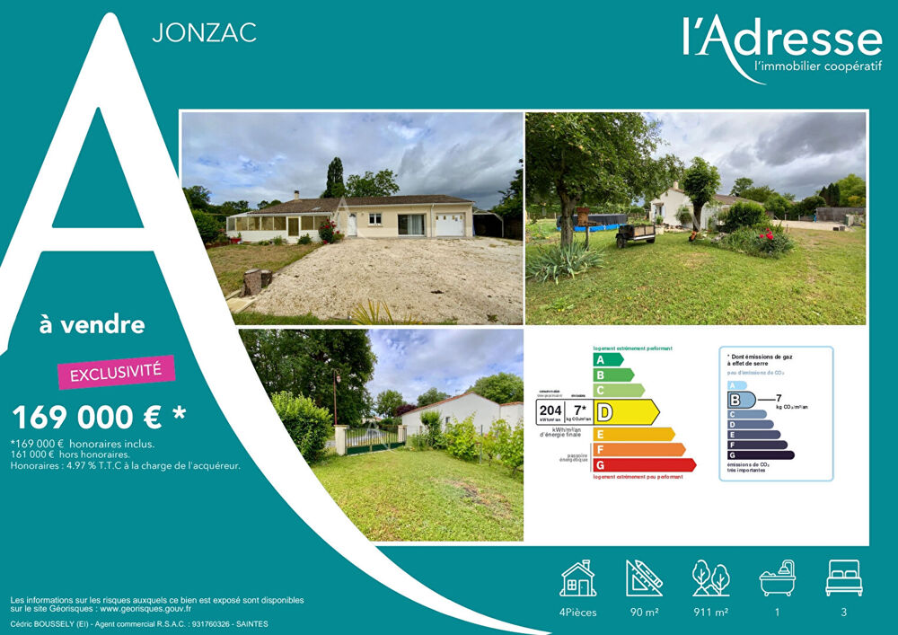 Vente Maison Maison Clam 4 pièce(s) 90 m2 Jonzac