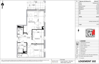  Appartement � vendre 3 pi�ces 61 m�