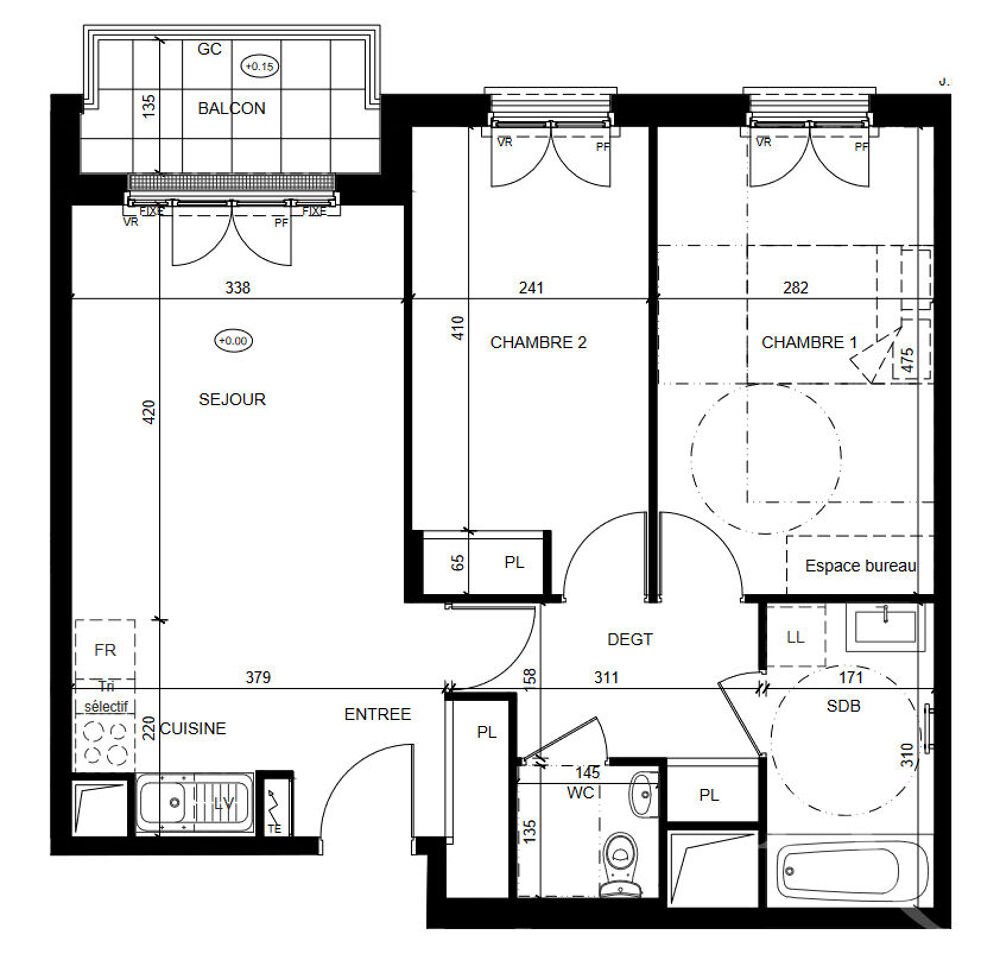 Appartement a vendre  - 3 pièce(s) - 1 m2 - Surfyn