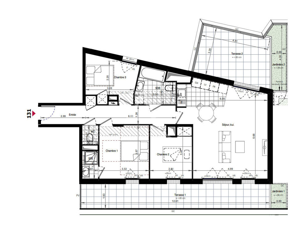 Appartement type 5 situé au Kremlin-Bicêtre