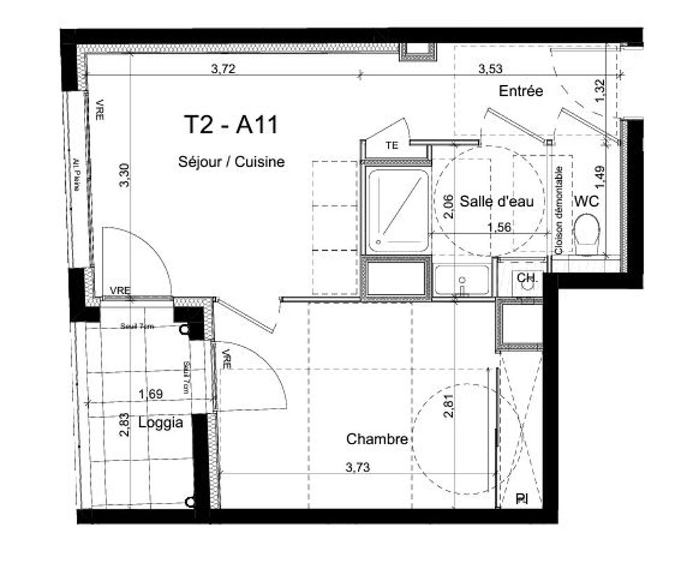 Vente Appartement RENNES Bourg L'Evque -  T2 de 34 m2 avec terrasse Rennes
