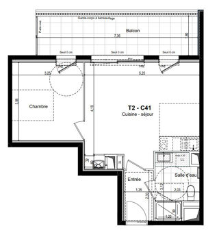  Appartement à vendre 2 pièces 43 m²