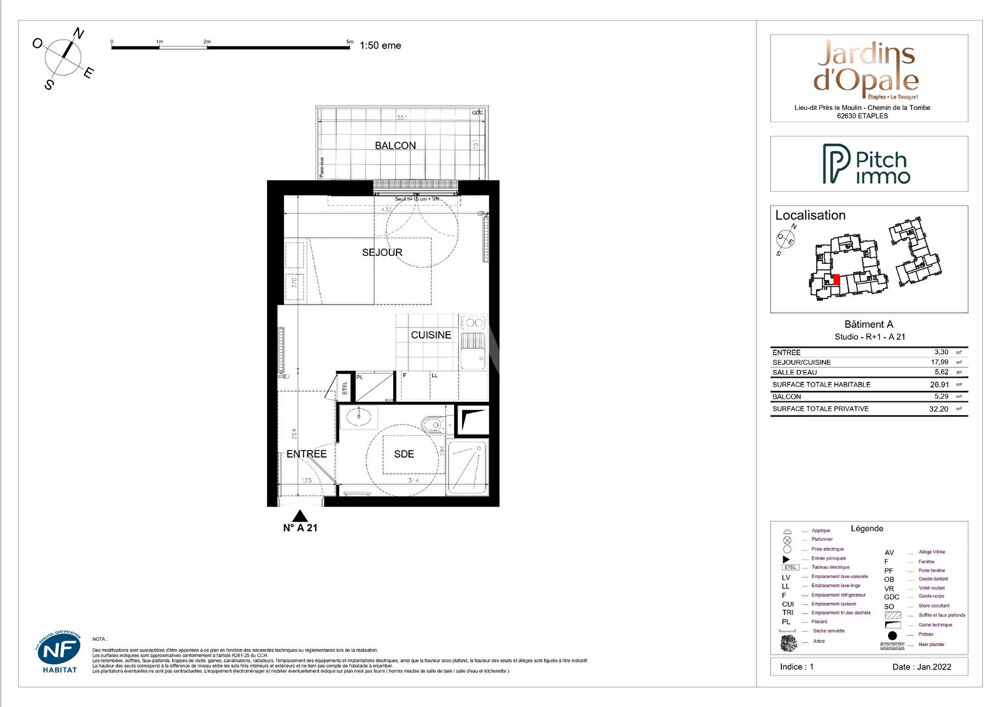 Vente Appartement Appartement Etaples 1 pice 26.91 m Etaples