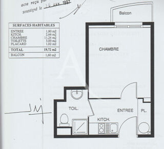  Appartement � vendre 1 pi�ce 20 m�