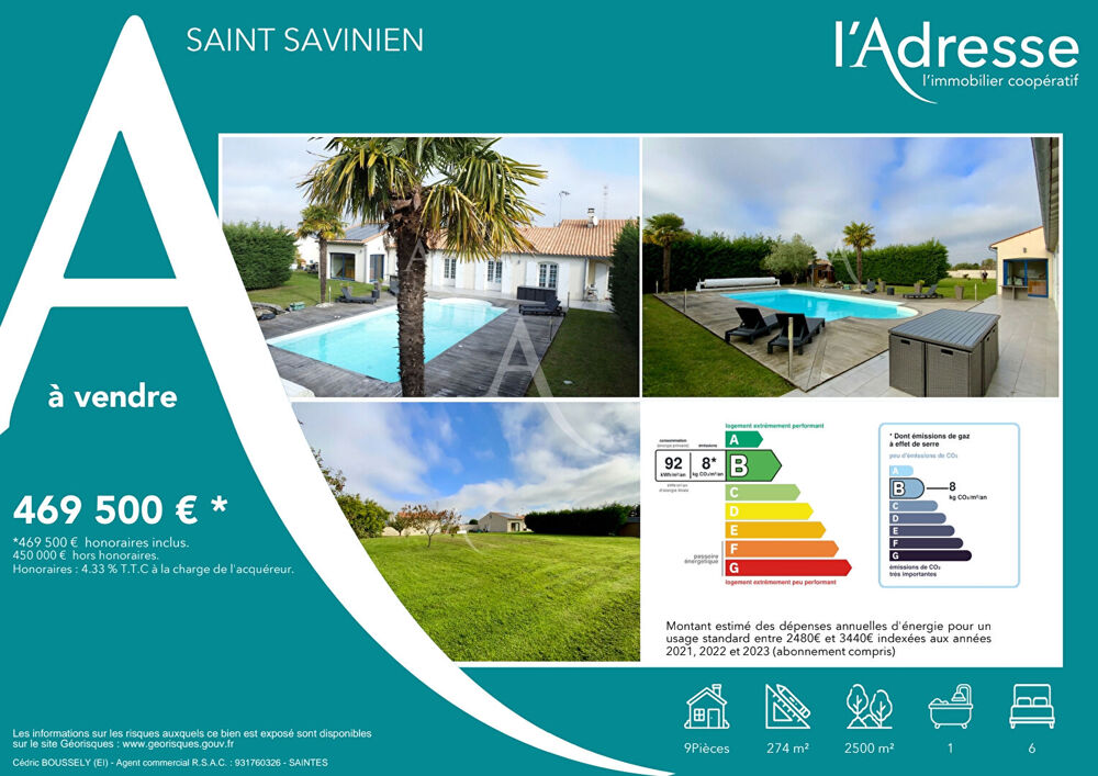 Vente Maison Maison Saint-savinien 9 pièce(s) piscine et local professionnel Saint savinien