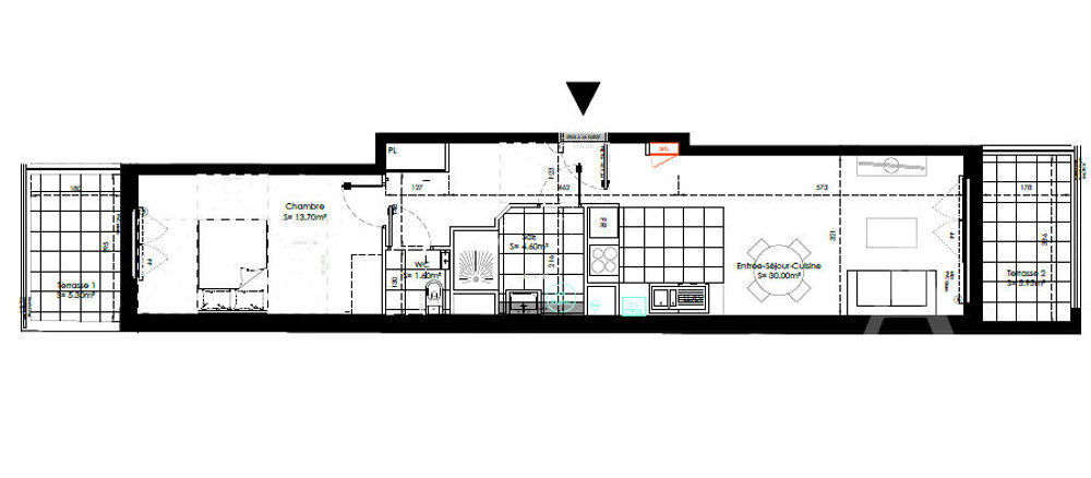 Appartement 2 pièces 50m2 VEFA Avenue Gabriel Péri