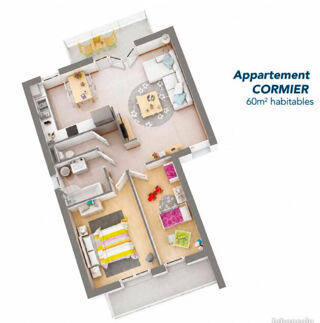  Appartement à vendre 3 pièces 60 m²