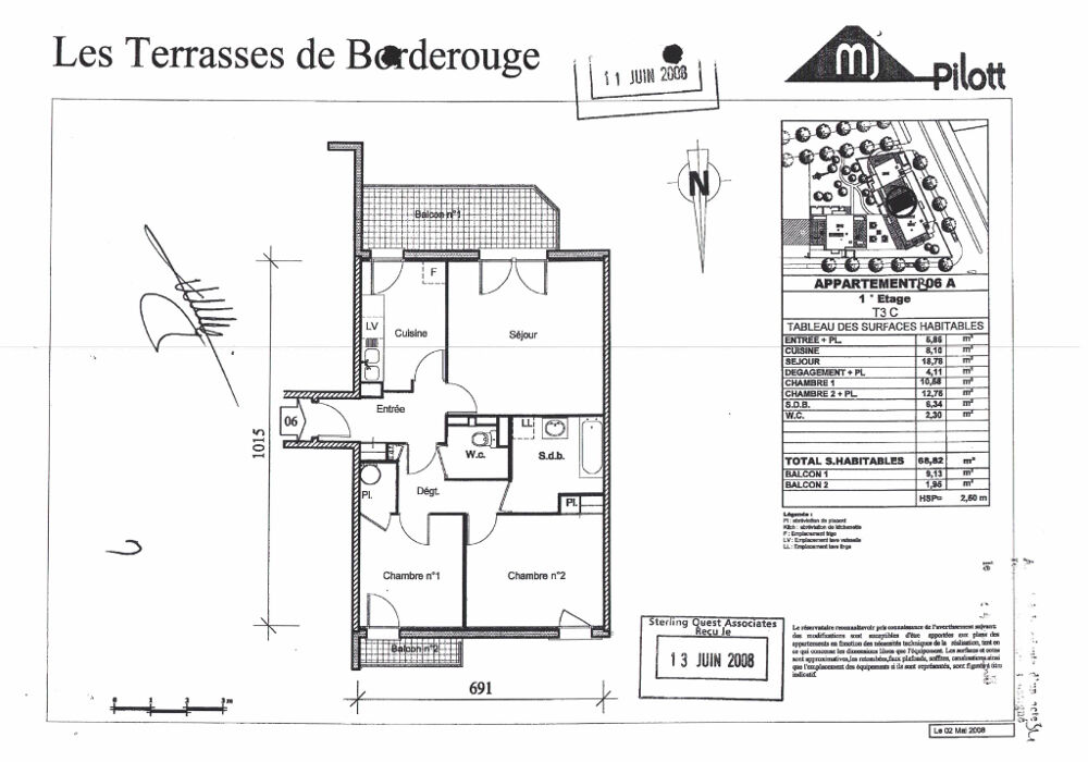Location Appartement Toulouse 31200 Métro Borderouge à deux pas SANS FRAIS AGENCE  agréable T3 Récent de 68.82m² cuisine séparée terrasse de 9.13m² e Toulouse
