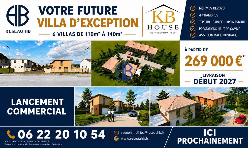 Vente Maison Maison Neuve 4 chambres avec garage 113 m2 Les abrets en dauphine