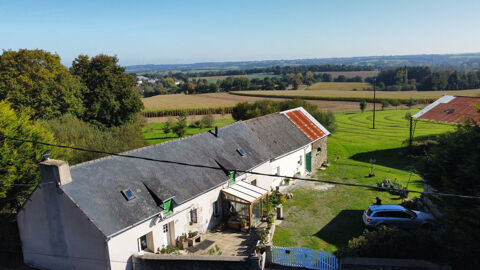   MORBIHAN, Long�re en pierre, expos�e sud, 2 chambres, plain-pied, d�pendances, 1,2 hectare et vue imprenable Maison - 4 pi�ce(s) - 110 m�