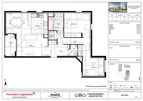  Appartement � louer 3 pi�ces 78 m�