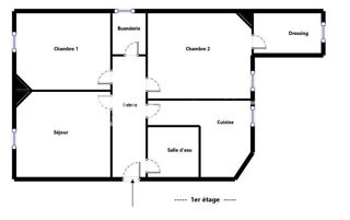  Appartement � vendre 3 pi�ces 65 m�