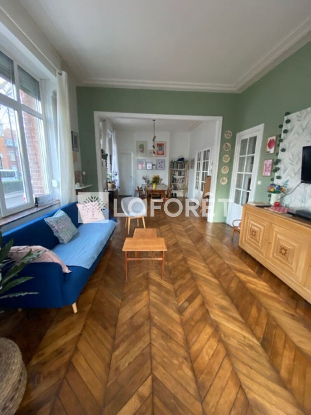 ROUBAIX, SECTEUR AVENUE MOTTE ? APPARTEMENT BOURGEOIS T3 DE 87 M² EN REZ-DE-JARDIN AVEC GARAGE