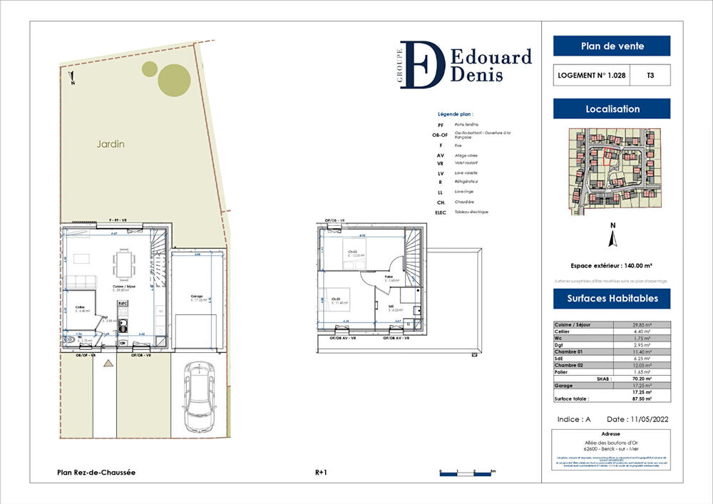 Vente Maison Maison Berck 3 pices  70.2 m2 Berck