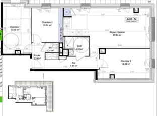  Appartement � vendre 4 pi�ces 84 m�