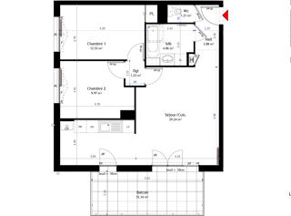  Appartement � vendre 3 pi�ces 63 m�